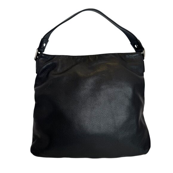Michael Kors Black Pebbled Leather Shoulder Bag Hobo with Silver Hardware - Picture 4 of 13